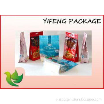 Food Packaging Flat Bottom Pouch With Top Zipper AND Hang H